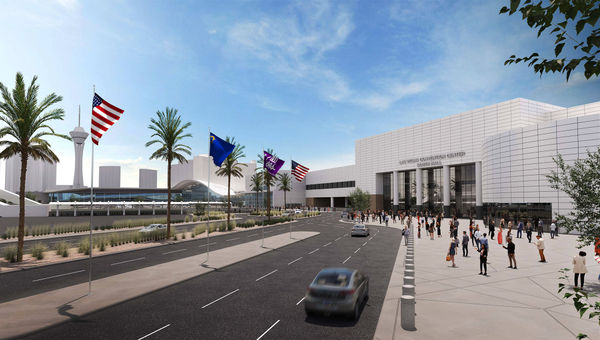 A rendering of the outdoor plaza planned for the Las Vegas Convention Center's South Hall. A rendering of the outdoor plaza planned for the Las Vegas Convention Center's South Hall.