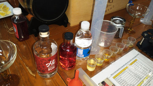 A variety of extracts result in the hibiscus spiced rum created by Hibiscus Spirits on St. Kitts. A variety of extracts result in the hibiscus spiced rum created by Hibiscus Spirits on St. Kitts.