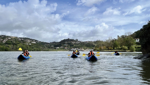 Avalon guests paddling in Portugal. The excursion's destination was to Love Island, or Ilha dos Amores, at the confluence of the Douro and Paiva rivers. Avalon guests paddling in Portugal. The excursion's destination was to Love Island, or Ilha dos Amores, at the confluence of the Douro and Paiva rivers.