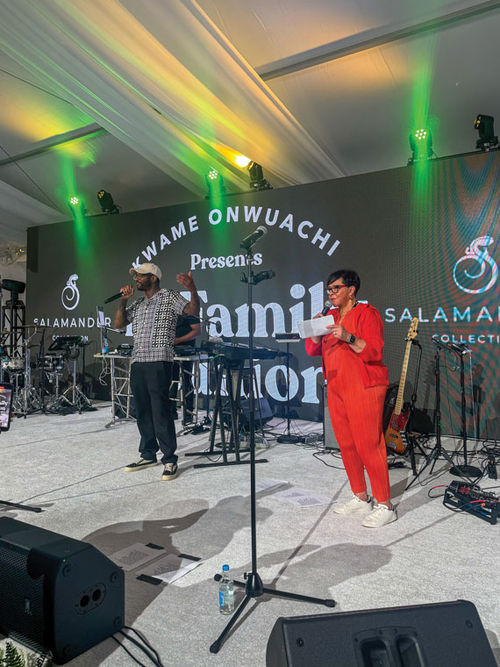 Chef Kwame Onwuachi (left) and Salamander Hotels & Resorts CEO Sheila Johnson welcome guests to The Family Reunion. Chef Kwame Onwuachi (left) and Salamander Hotels & Resorts CEO Sheila Johnson welcome guests to The Family Reunion.
