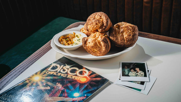 Disco popovers are among the menu items at Diner Ross. Disco popovers are among the menu items at Diner Ross.