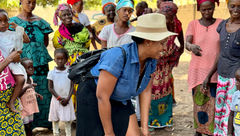 Travel Weekly's Nicole Edenedo joins the women of Dumbutu village near Kiang West National Park in The Gambia for a drum and dance circle.