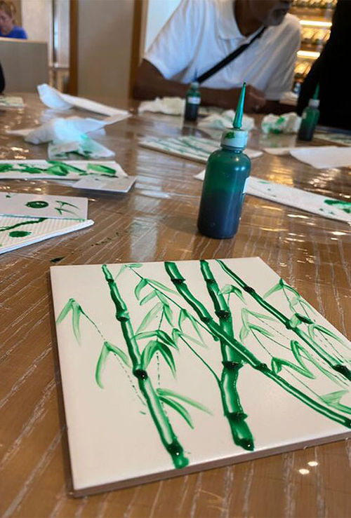 For a sea day activity, the Viking Yi Dun offered a tile painting workshop. For a sea day activity, the Viking Yi Dun offered a tile painting workshop.