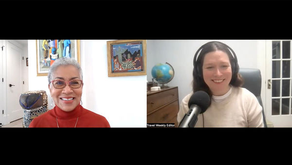Gaynelle Henderson, left, the president of Henderson Travel Services, and Folo podcast host Rebecca Tobin. Gaynelle Henderson, left, the president of Henderson Travel Services, and Folo podcast host Rebecca Tobin.