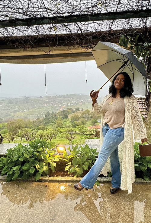 Nicole Edenedo enjoyed a rainy stroll at Hotel Rural Casa dos Viscondes da Varzea in Portugal's Douro River Valley on a cruise with Avalon Waterways in March. Nicole Edenedo enjoyed a rainy stroll at Hotel Rural Casa dos Viscondes da Varzea in Portugal's Douro River Valley on a cruise with Avalon Waterways in March.