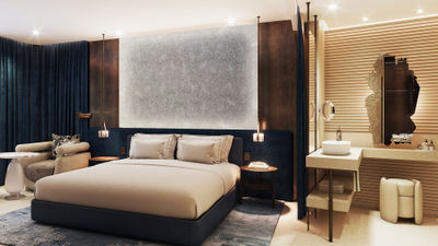 Most guestrooms at the SLS Barcelona will have views of the marina and sea.