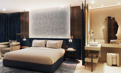 Most guestrooms at the SLS Barcelona will have views of the marina and sea.