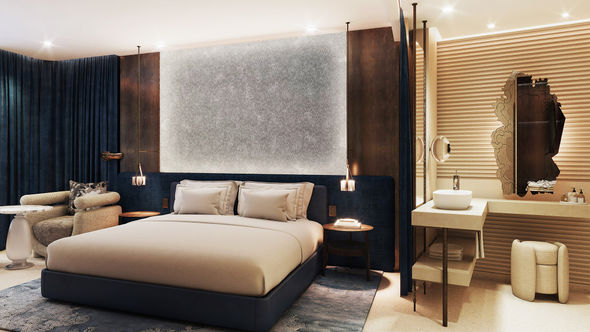 Most guestrooms at the SLS Barcelona will have views of the marina and sea.