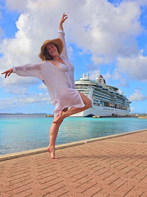 Social media influencer Jenny Hunnicutt poses in Bonaire during Royal Caribbean's Ultimate World Cruise. Social media influencer Jenny Hunnicutt poses in Bonaire during Royal Caribbean's Ultimate World Cruise.