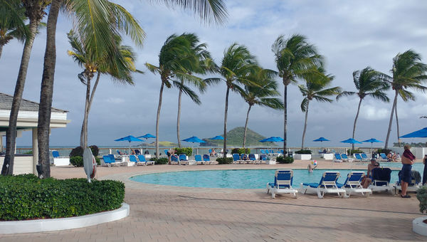 The resort's activity pool offers daily activities, including volleyball and water aerobics. The resort's activity pool offers daily activities, including volleyball and water aerobics.